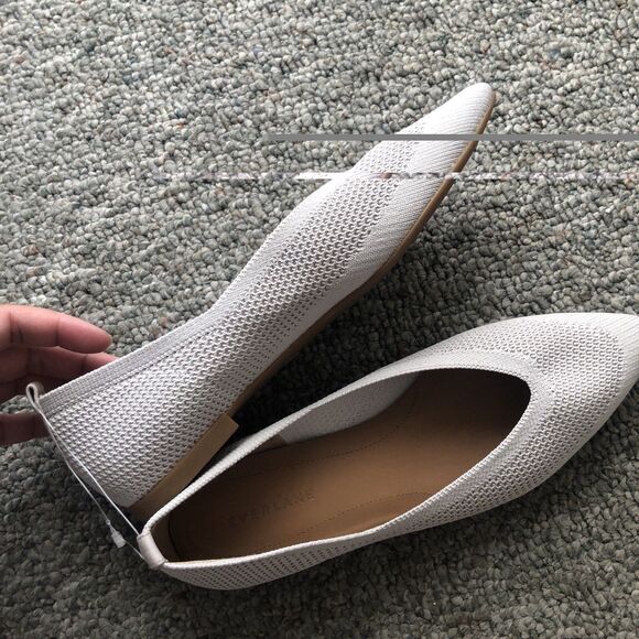 Everlane Day Glove ReKnit Flats Women’s Size 8 Light Gray Knit Pointed Toe Shoes - Picture 10 of 12